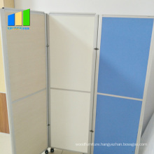 Customized Aluminum Frame Screen Division Office Folding Wooden Room Partition with Wheels